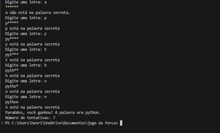 Preview do Jogo da Forca